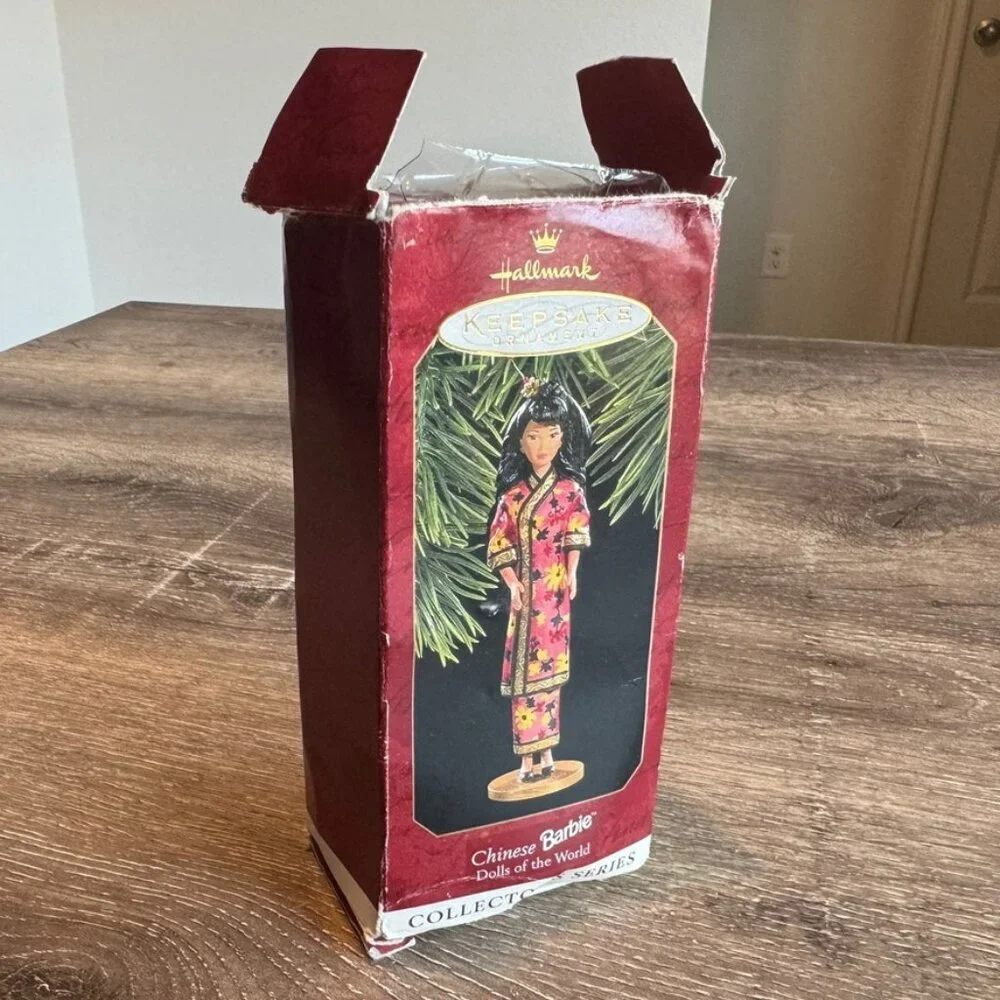 Vintage 1997 Hallmark Keepsake Barbie Dolls of World Chinese Christmas Ornament.